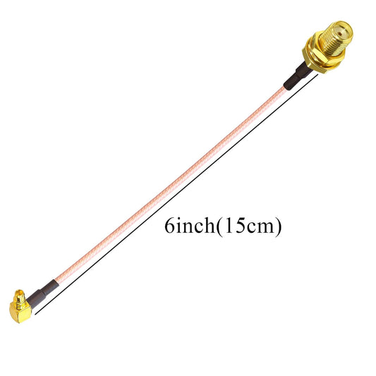 RG316 SMA Female to MMCX Male Right Angle Jumper Cable (6 Inch)