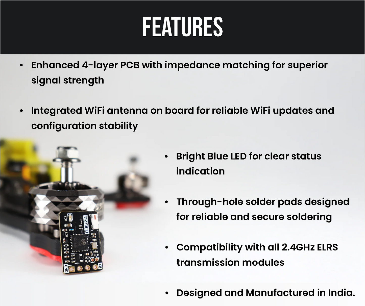 ZeroDrag Nexus Single Antenna Receiver – High Performance FPV & RC Drone RX