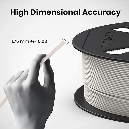 Numakers PLA+ 3D Printer Filament 1.75mm – White High Strength Tough PLA+ Printing Material