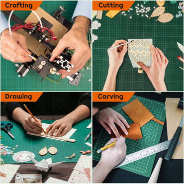 A3 Self-Healing Rubber Cutting Mat – 5-Layer Double-Sided Durable Non-Slip Green PVC Board