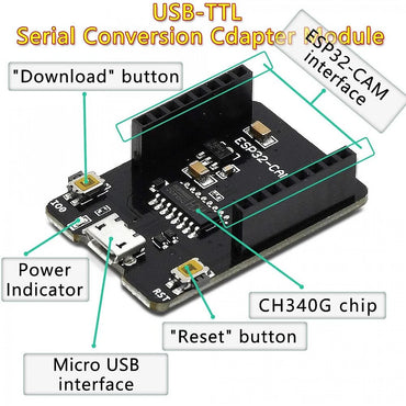 ESP32 Cam-MB Micro USB download module
