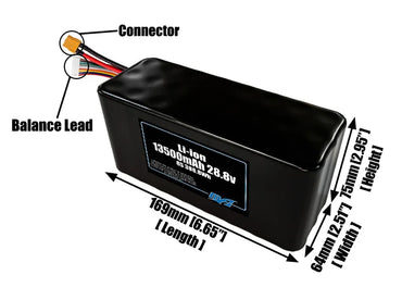 Li-ion 13500mAh 8S3P 28.8v High-Capacity Battery Pack for FPV Drones, UAV & DIY