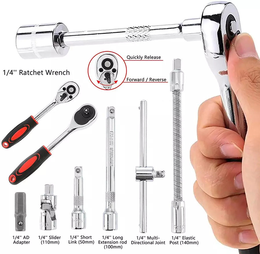 Tools Kit Box Screwdriver & Socket Set Multi Purpose Tool Case (Set of 46 Piece)-Portable Repair Tool Set for repairing work