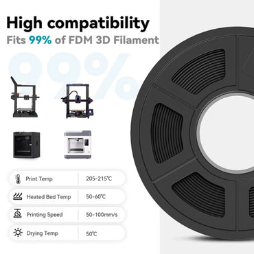 PLA+ 3D Printer Filament 1.75mm – Black High Strength Tough PLA+ Printing Material