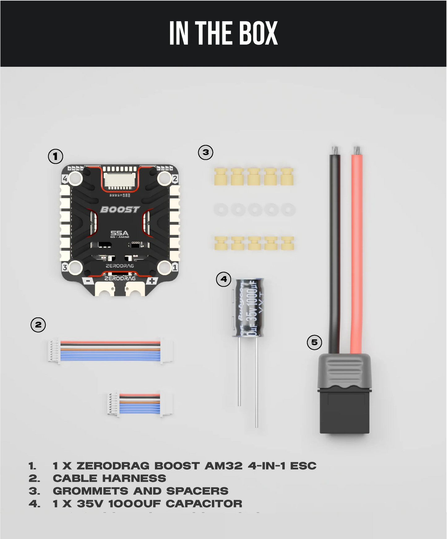 Zerodrag Boost AM32 55A 4-in-1 ESC with 12-Month Warranty – Made in India