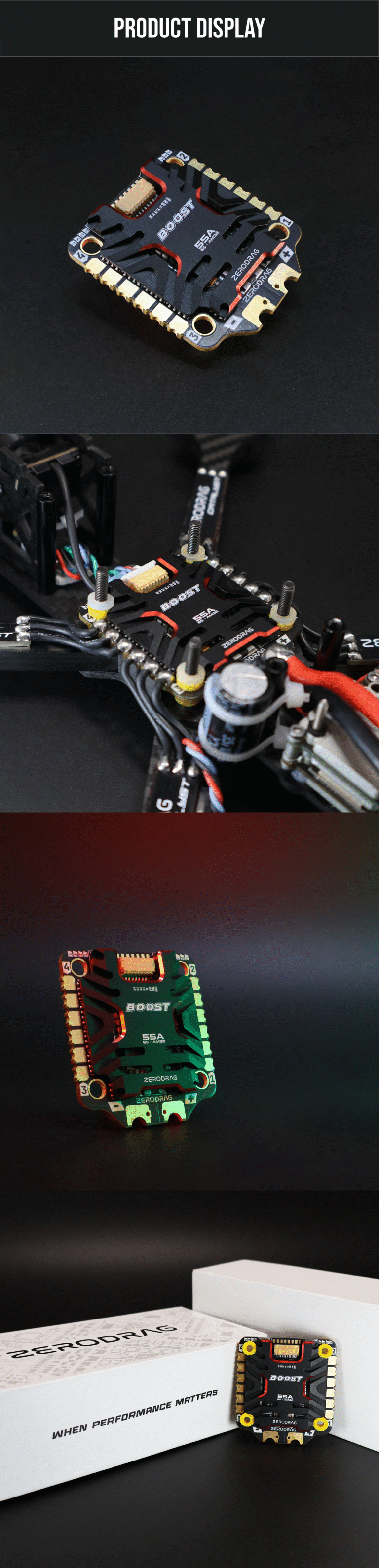 Zerodrag Boost AM32 55A 4-in-1 ESC with 12-Month Warranty – Made in India