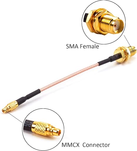 AKK MX06 2pcs Straight MMCX to SMA Pigtail FPV Antenna Connector