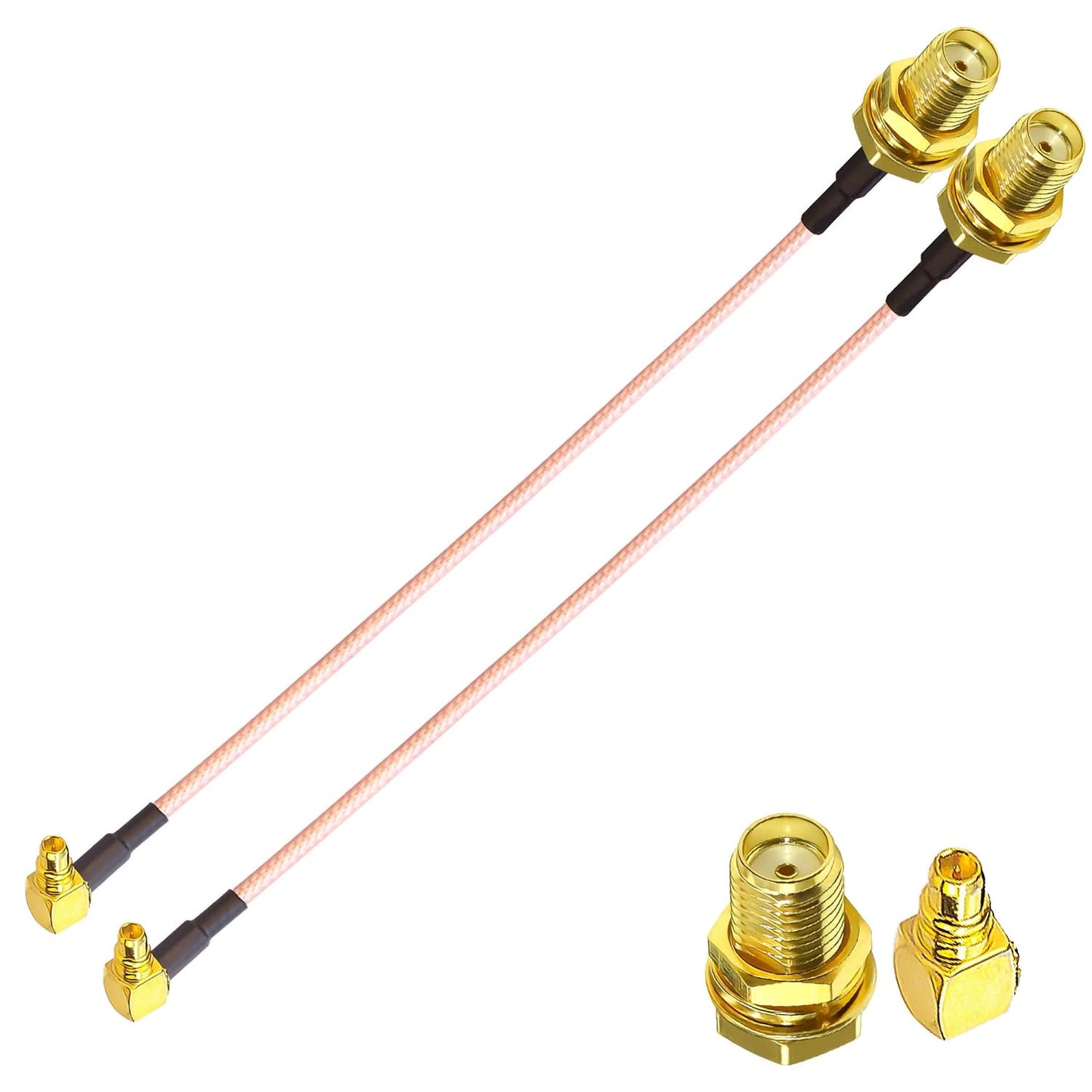 RG316 SMA Female to MMCX Male Right Angle Jumper Cable (6 Inch)