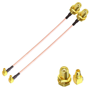 RG316 SMA Female to MMCX Male Right Angle Jumper Cable (6 Inch)