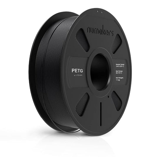 Numakers PETG 3D Printer Filament 1.75mm – Pitch Black High Strength Durable Printing Material