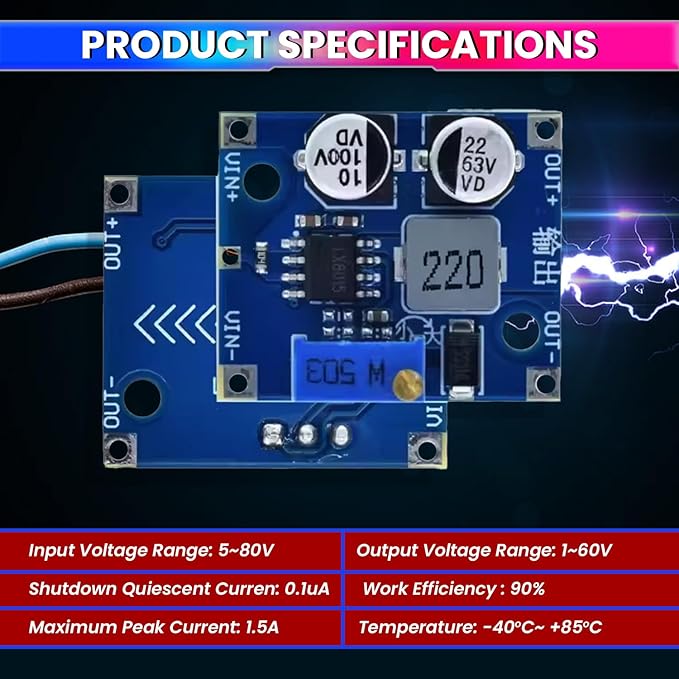 22–63V VT-100 Buck Converter – DC Voltage Step Down Module for Drone, FPV & UAV