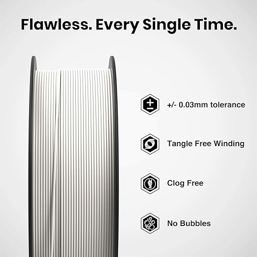 Numakers PLA+ 3D Printer Filament 1.75mm – White High Strength Tough PLA+ Printing Material