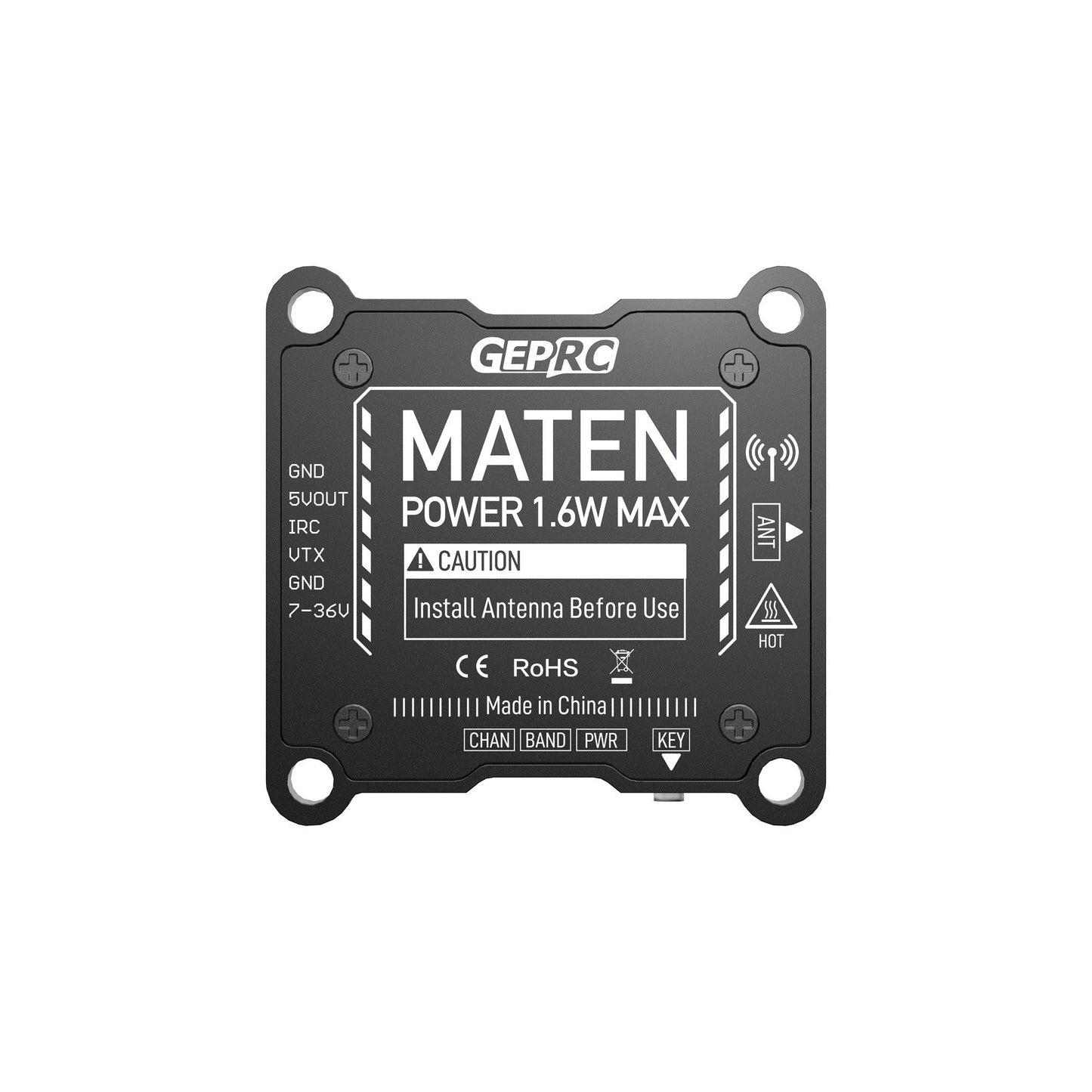 GEPRC MATEN 5.8G 1.6W VTX – High Power FPV Video Transmitter for Long Range Drones