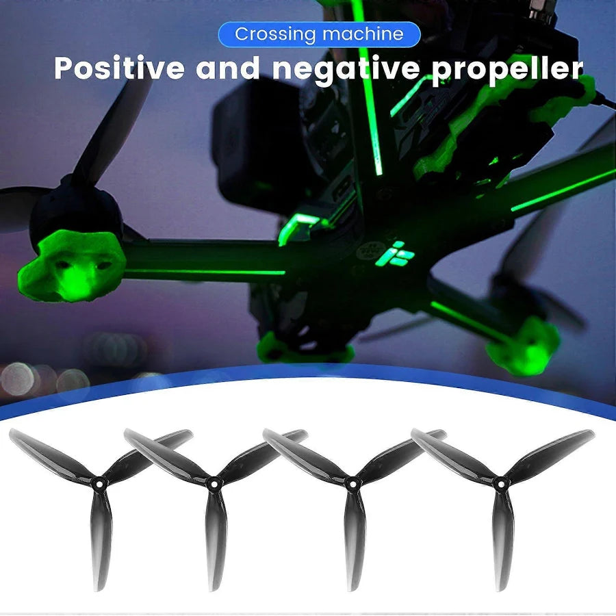 HQProp DP 7X4X3 Propeller 7 Inch Tri-Blade Polycarbonate FPV Drone Props (2 Pairs)
