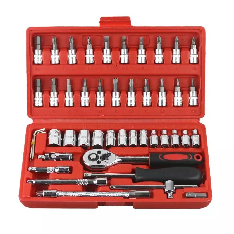Tools Kit Box Screwdriver & Socket Set Multi Purpose Tool Case (Set of 46 Piece)-Portable Repair Tool Set for repairing work