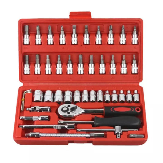 Tools Kit Box Screwdriver & Socket Set Multi Purpose Tool Case (Set of 46 Piece)-Portable Repair Tool Set for repairing work